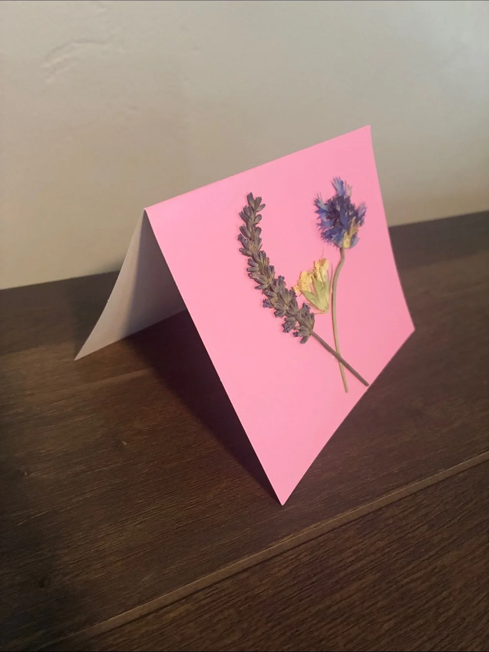 Handmade Pressed Flowers on Blank Card